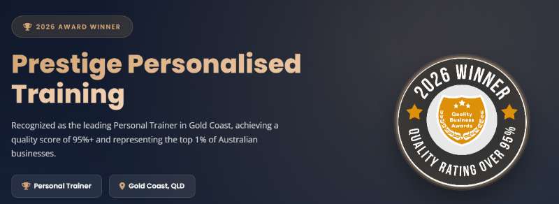 Award Winning Personal Trainer in Gold Coast | PrestigePT Wins 2026 Quality Business Awards