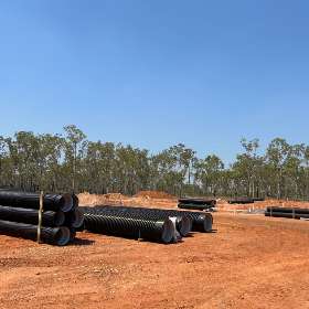 The Northern Territory marked a major milestone: the complete supply of its first subdivision using corrugated stormwater pipe.
