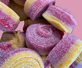 Strawberry And Lemon Sour Gummy Roll Swedish Candy