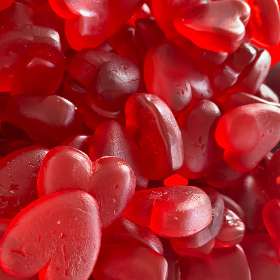 Strawberry Gummy Candy Hearts, Swedish Candy