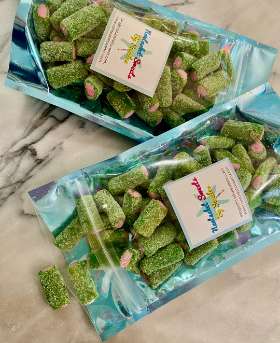 Rambo Watermelon Melon Logs With Creamy Raspberry Filling Swedish Candy