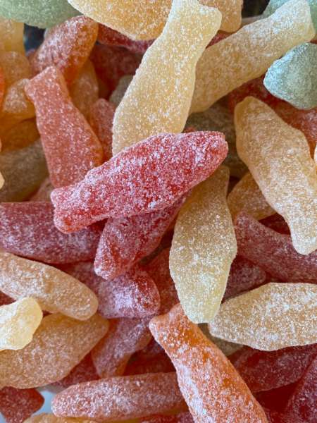 Sour Fish gummy candy, made in Sweden Gluten Free, Gelatin Free