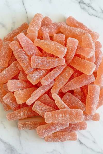 Sour Grapefruit Soda bottles Swedish Candy Gluten And Gelatin Free