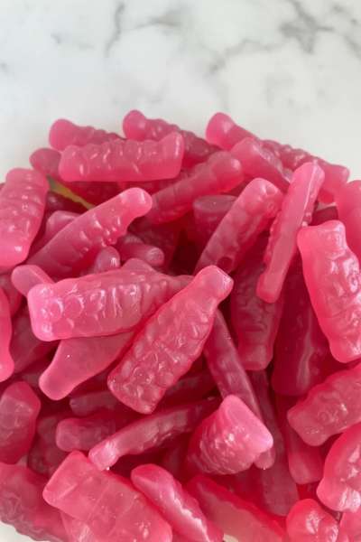 Wild Strawberry gummy Bottles Swedish Candy Vegan Gluten Free