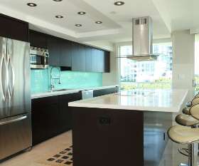 M18 Black and white melamine kitchen