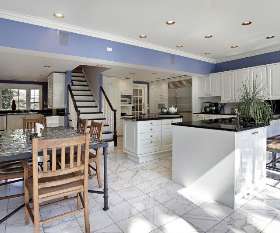 TK7 Open plan Classic style polyurethane doors and stone top