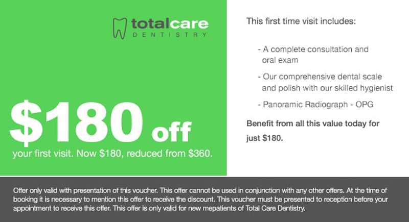 Special Offers for First Time Visit at Totalcare Dentistry
