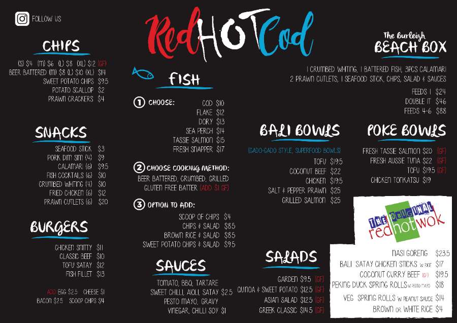 Red Hot Cod - Menu