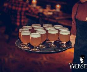 Whiskey bar with many selection foods - Webster's Bar. Newtown