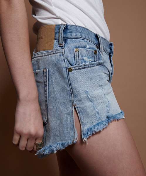 ONETEASPOON MONTANA MARLON LOW WAIST BOYFRIEND DENIM SHORT - MONTANA BLUE