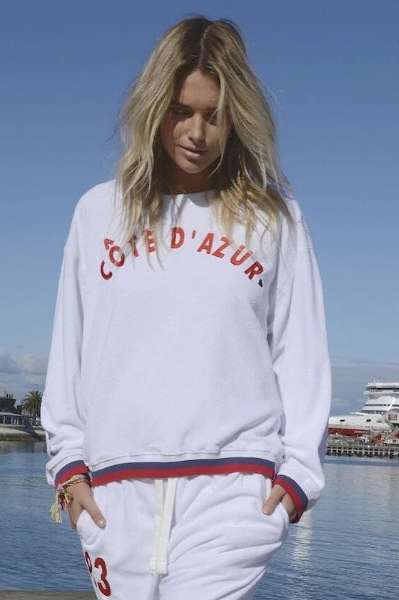 CAT HAMMILL WOMENS COTE D AZUR SWEAT WHITE