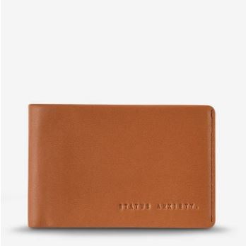 STATUS ANXIETY MENS QUINTON LEATHER WALLET CAMEL