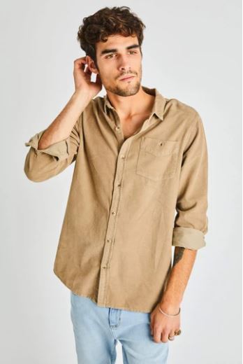 ROLLAS MENS MEN AT WORK CORD SHIRT - CAMEL