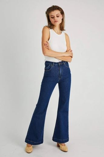 ROLLAS WOMENS EASTCOAST FLARE - JEANNE BLUE ORGANIC DARK BLUE