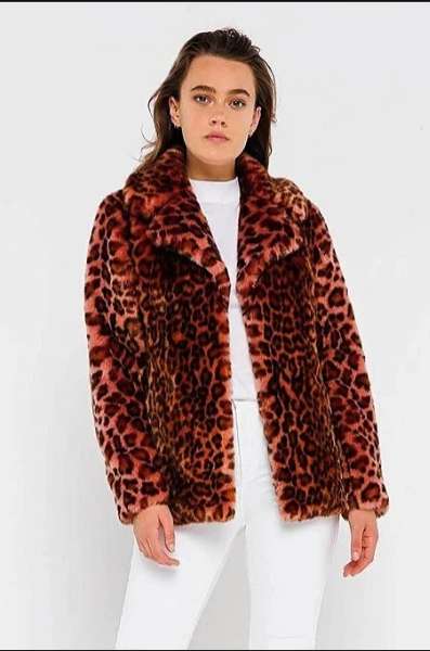 UNREAL FUR WOMEN'S TIGER BLAZER JACKET – BLUSH LEOPARD