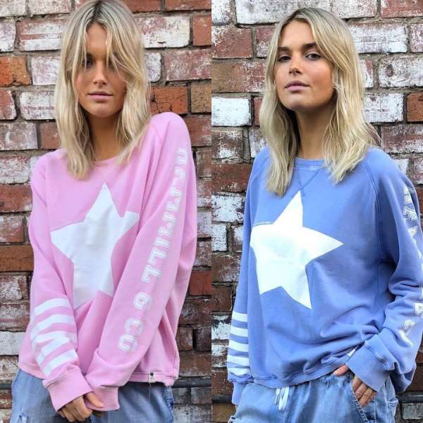 CAT HAMMILL WOMENS VINTAGE WASH STAR SWEAT