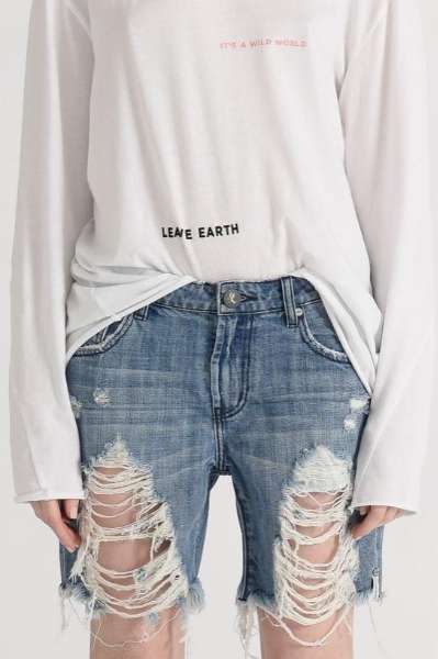 Oneteaspoon WOMENS STEVIES LOW WAIST RELAXED BOYFRIEND SHORTS - ORIGINAL BLUE