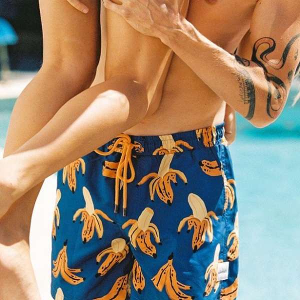 SKWOSH CLUB MENS BANANARAMA SWIM SHORTS - NAVY