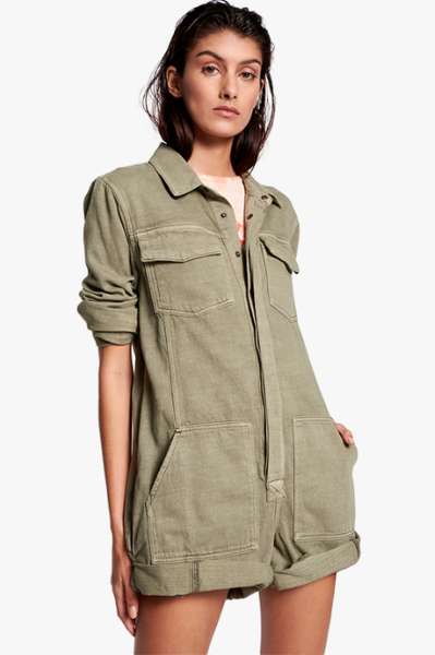 ONETEASPOON WOMENS VINTAGE KHAKI CARGO PROPHECY JUMPSUIT - VINTAGE KHAKI
