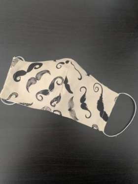 DEA THE LABEL MENS REUSABLE FACE MASK WITH MEDICAL GRADE INSERT - MOUSTACHE PRINT