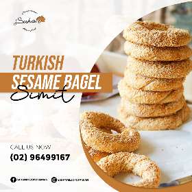 Simit with tea at Sahan Mezopotamian Street Food, Auburn