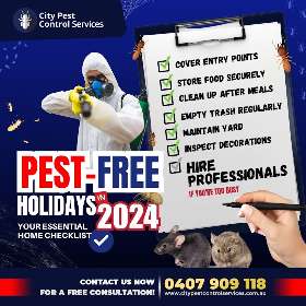 New Year and Holiday Checklists For Pest-Free Home | City Pest Control Services