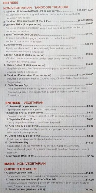 Full Menu 1/5