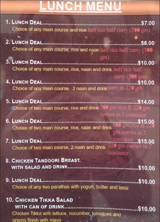 Lunch Menu 1/2