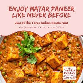 Enjoy Matar Paneer at The Yarra Indian Restaurant