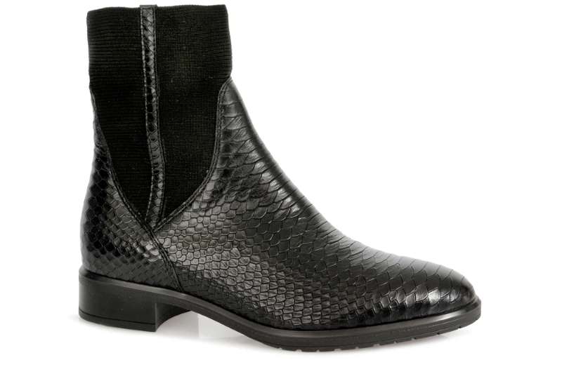 Sempre Di Black Snake Pull On Ankle Boot