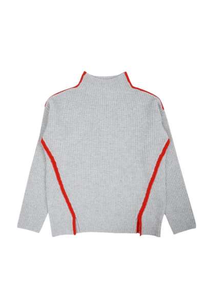 Aleger Ribbed Contrast Detail Sweater