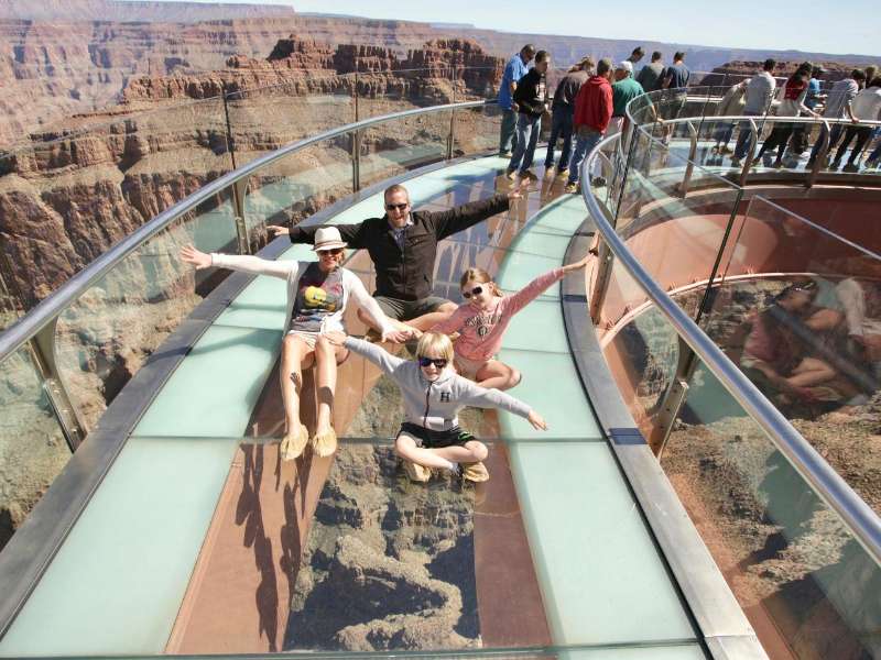 the skywalk bridge - grand canyon west rim our