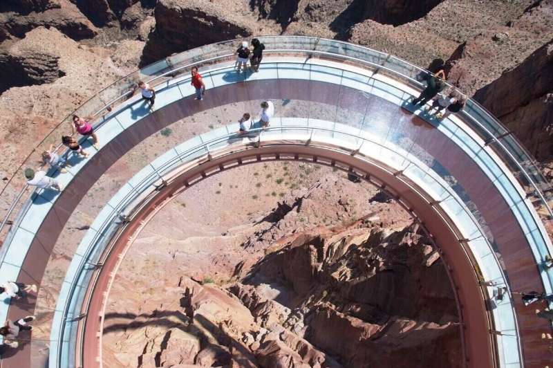 skywalk glass bridge at the grand canyon west rim