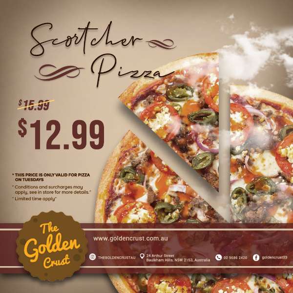 GOLDEN'S GOURMET SCROTCHER PIZZA