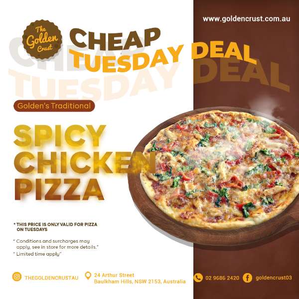 GOLDEN'S TRADITIONAL: SPICY CHICKEN PIZZA