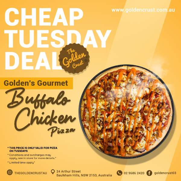 GOLDEN'S BUFFALO CHICKEN PIZZA