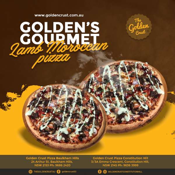 Golden’s Gourmet Lamb Moroccan Pizza