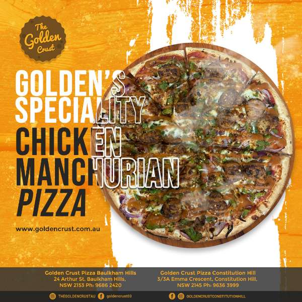 Golden’s Speciality Chicken Manchurian Pizza