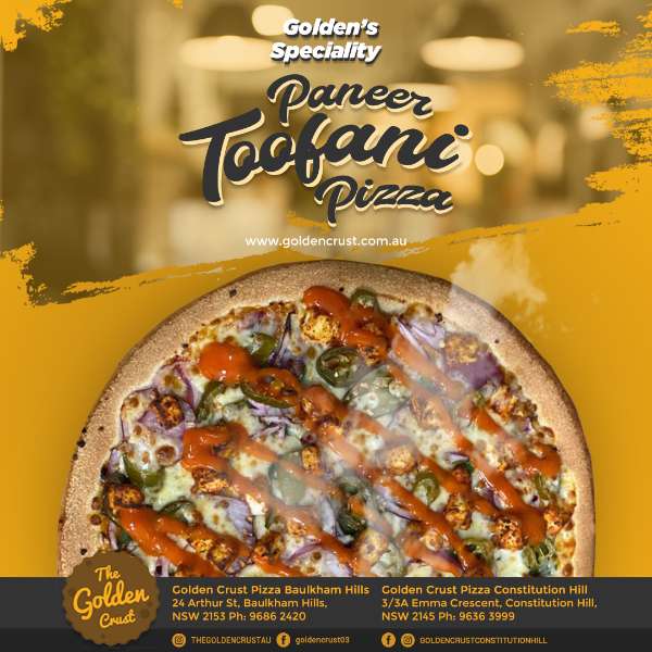 Golden's Speciality Paneer Toofani Pizza