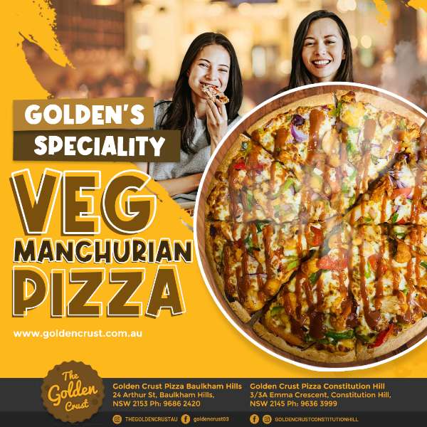 Golden’s Speciality Veg Manchurian Pizza