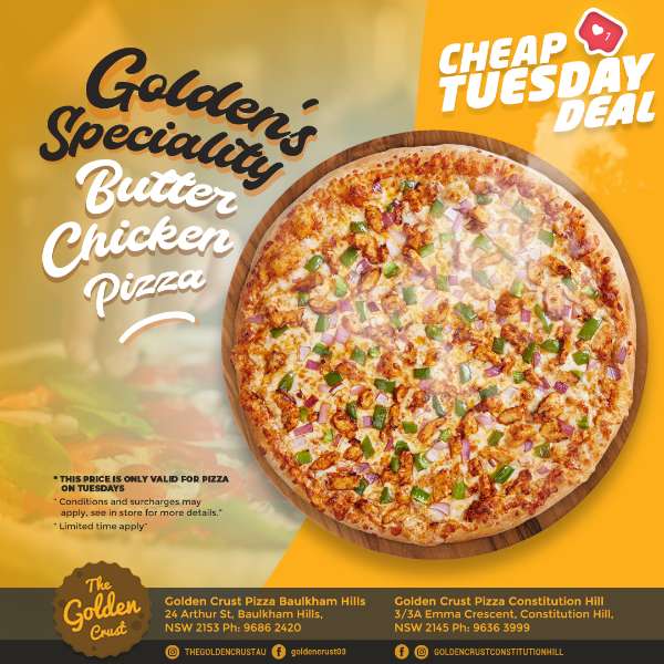 Golden’s Speciality Butter Chicken Pizza