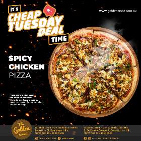 Spicy Chicken Pizza - Golden Crust - Constitution Hill, NSW Australia