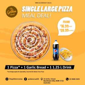 MEAL DEAL - PIZZA, GARLIC BREAD, LARGE DRINK