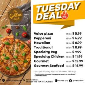 GOLDEN CRUST'S TUESDAY DEAL