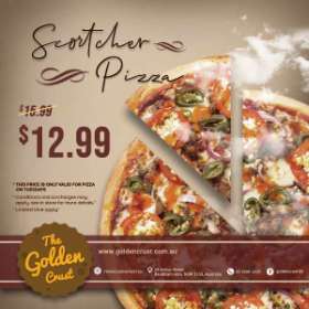 GOLDEN'S GOURMET SCROTCHER PIZZA