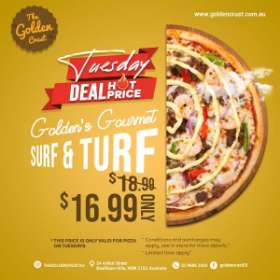 CHEAP TUESDAY SURF n TURF PIZZA