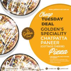GOLDEN CRUST SPECIALITY: CHATPATTA PANEER PIZZA