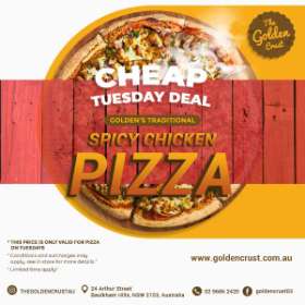 GOLDEN'S SPECIALITY: SPICY CHICKEN PIZZA