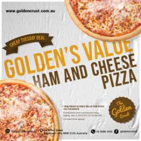 GOLDEN CRUST'S HAM AND CHEESE PIZZA
