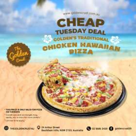 GOLDEN CRUST TRADITIONAL: CHICKEN HAWAIIAN PIZZA